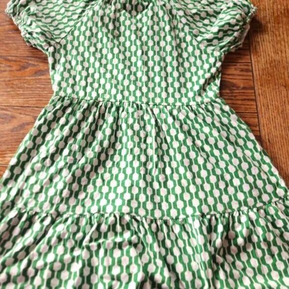 Boden Short Sleeve Jersey Mini Dress in  Rolling Hills Geo Azure sz 6R - Picture 5 of 5